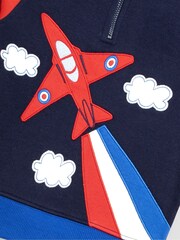JoJo Maman Bébé Navy Arrows Appliqué Half Zip Sweatshirt - Image 3 of 3