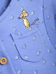 JoJo Maman Bébé Blue The Gruffalo Appliqué Button Front Dress - Image 4 of 5