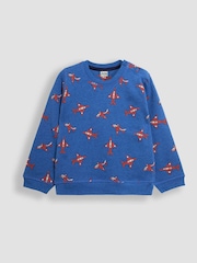 JoJo Maman Bébé Cobalt Arrows Print Sweatshirt and Joggers Set - Image 2 of 6