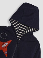 JoJo Maman Bébé Navy Arrows Appliqué Reversible Hoodie - Image 6 of 8