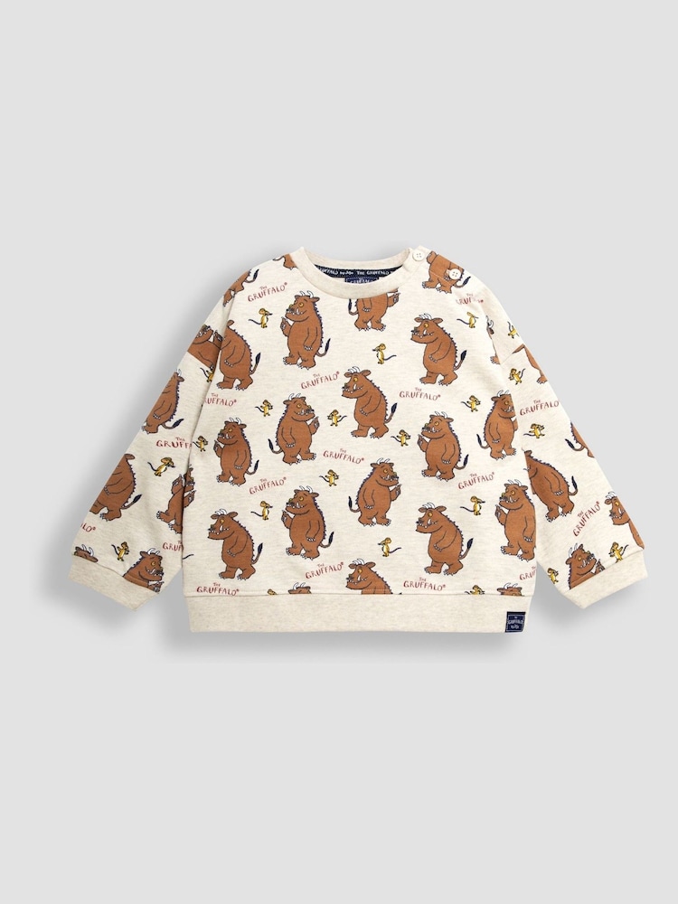 JoJo Maman Bébé Natural Gruffalo Print Sweatshirt and Joggers Set - Image 2 of 6