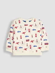 JoJo Maman Bébé Ecru Red Arrows Sweatshirt and Joggers Set - Image 2 of 5
