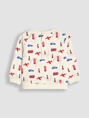 JoJo Maman Bébé Ecru Red Arrows Sweatshirt and Joggers Set - Image 3 of 5