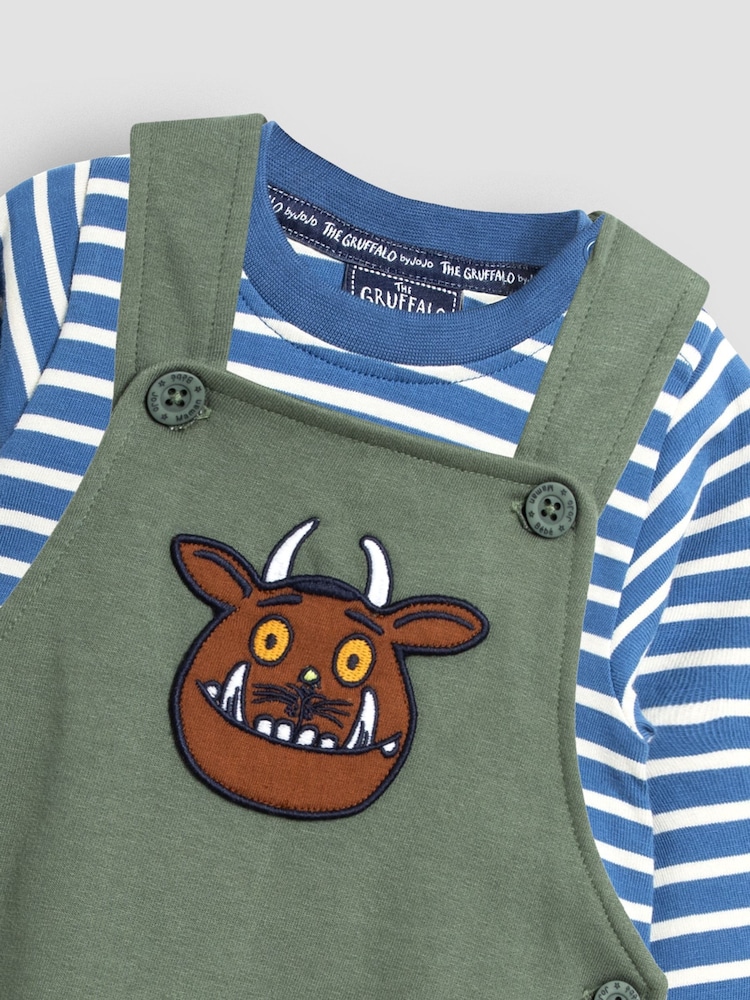 JoJo Maman Bébé Green The Gruffalo Appliqué Dungarees and Top Set - Image 5 of 5