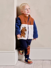 JoJo Maman Bébé Red The Gruffalo Appliqué Zip-Up Teddy Fleece - Image 1 of 6