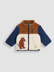 JoJo Maman Bébé Red The Gruffalo Appliqué Zip-Up Teddy Fleece - Image 3 of 6
