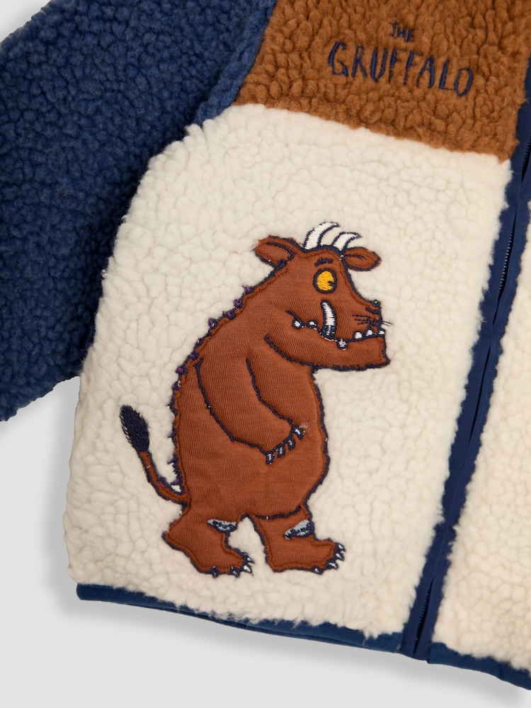 JoJo Maman Bébé Red The Gruffalo Appliqué Zip-Up Teddy Fleece - Image 6 of 6