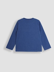 JoJo Maman Bébé Denim Long Sleeve Button Shoulder Appliqué Top - Image 2 of 3