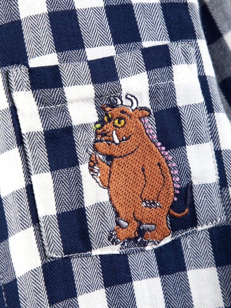JoJo Maman Bébé Blue The Gruffalo Gingham Shirt - Image 3 of 3