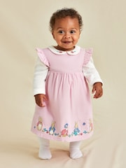 JoJo Maman Bébé Pink Baby Peter Rabbit Embroidered Dress and Body Set - Image 3 of 4