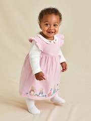 JoJo Maman Bébé Pink Baby Peter Rabbit Embroidered Dress and Body Set - Image 4 of 4