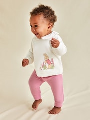 JoJo Maman Bébé Cream Peter Rabbit Appliqué Sweatshirt and Leggings Set - Image 1 of 3