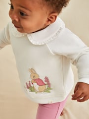 JoJo Maman Bébé Cream Peter Rabbit Appliqué Sweatshirt and Leggings Set - Image 3 of 3
