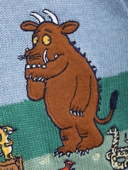 JoJo Maman Bébé Blue The Gruffalo Scene Jumper - Image 3 of 4