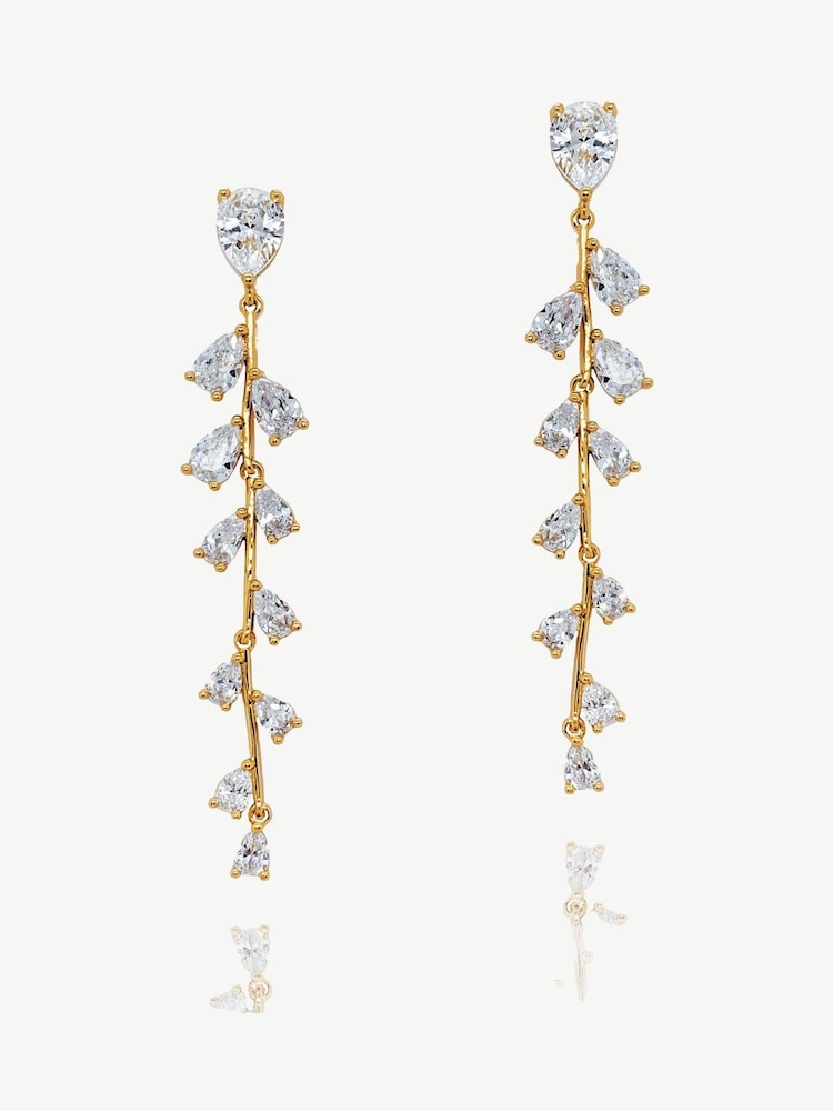 Ivory & Co Gold Plated Willow Trailing Vine Earrings - Image 1 of 4