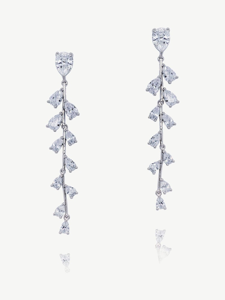 Ivory & Co Silver Plated Willow Trailing Vine Earrings - Image 1 of 4