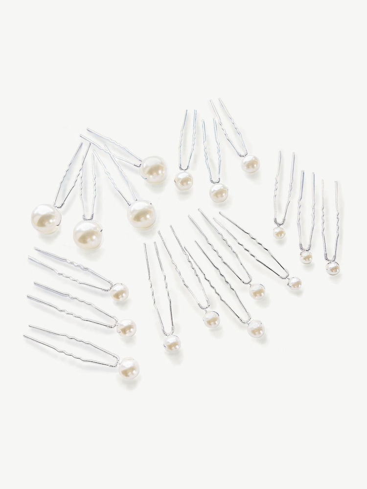 Ivory & Co Silver Pearl Hairpin Set - Image 1 of 4