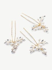 Ivory & Co Gold Comos Hairpins Set - Image 1 of 4