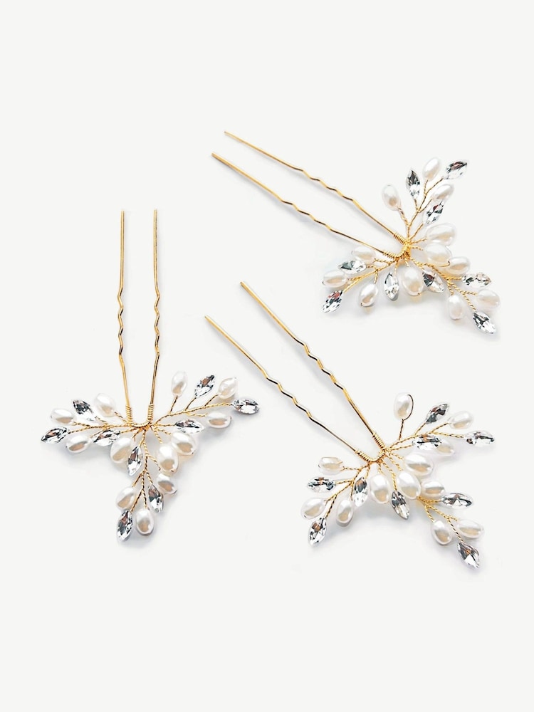 Ivory & Co Gold Comos Hairpins Set - Image 1 of 4