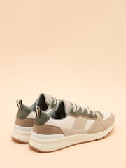 Joules Men's Parkfield Beige & Green Trainers - Image 3 of 5