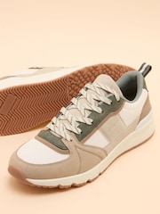 Joules Men's Parkfield Beige & Green Trainers - Image 5 of 5