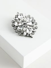 Silver Tone Sparkle Oval Brooch Made With Recycled Zinc and Brass - Image 4 of 5