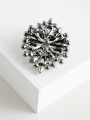 Silver Tone Sparkle Oval Brooch Made With Recycled Zinc and Brass - Image 5 of 5
