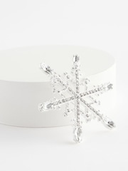 Silver Tone Christmas Snowflake Brooch Made With Recycled Zinc and Brass - Image 5 of 6