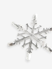 Silver Tone Christmas Snowflake Brooch Made With Recycled Zinc and Brass - Image 6 of 6