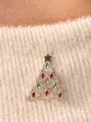 Gold Tone Christmas Tree Brooch Made With Recycled Brass and Zinc - Image 2 of 3