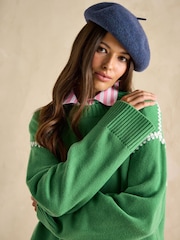 Joules Alexandra Green Blanket Stitch Jumper - Image 5 of 6