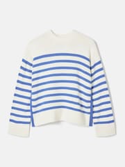 Joules Blue Stripe Jumper With Side Panels - Image 6 of 6