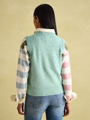 Joules Holly Green Regular Fit Knitted Vest - Image 2 of 7