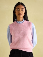 Joules Holly Pink Regular Fit Knitted Vest - Image 1 of 7