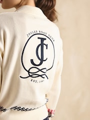 Joules Sail Away Cream Cotton Embroidered Knitted Jumper - Image 6 of 8