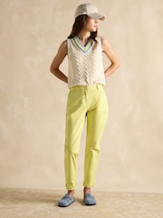 Joules Deuce Cream Cable Knitted Cotton Vest - Image 3 of 7