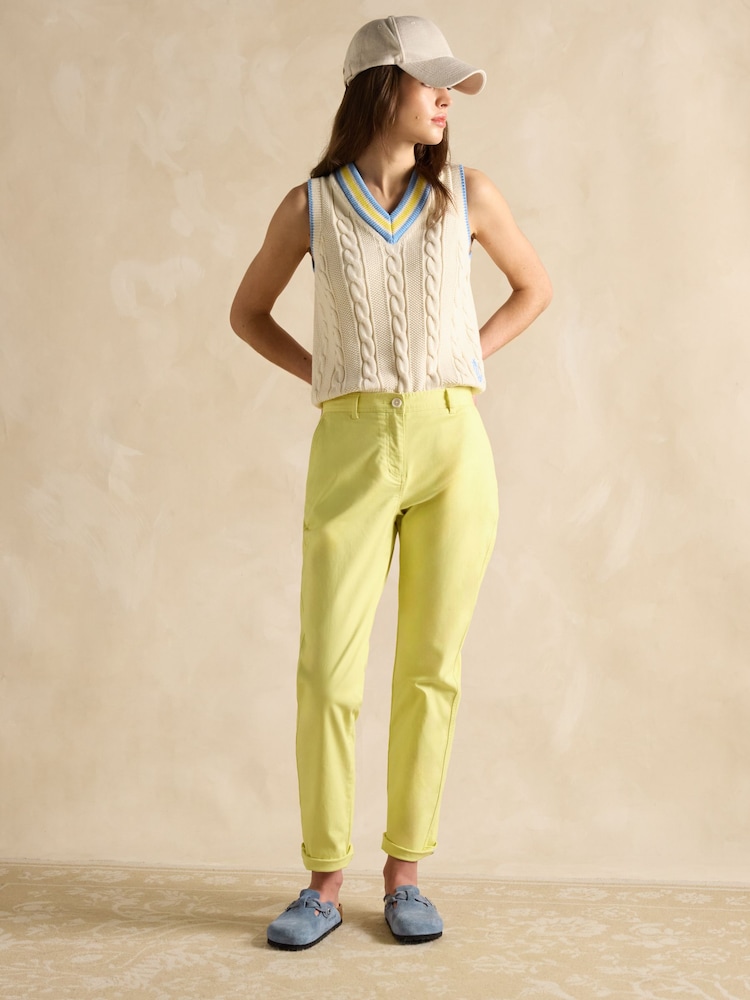 Joules Deuce Cream Cable Knitted Cotton Vest - Image 3 of 7