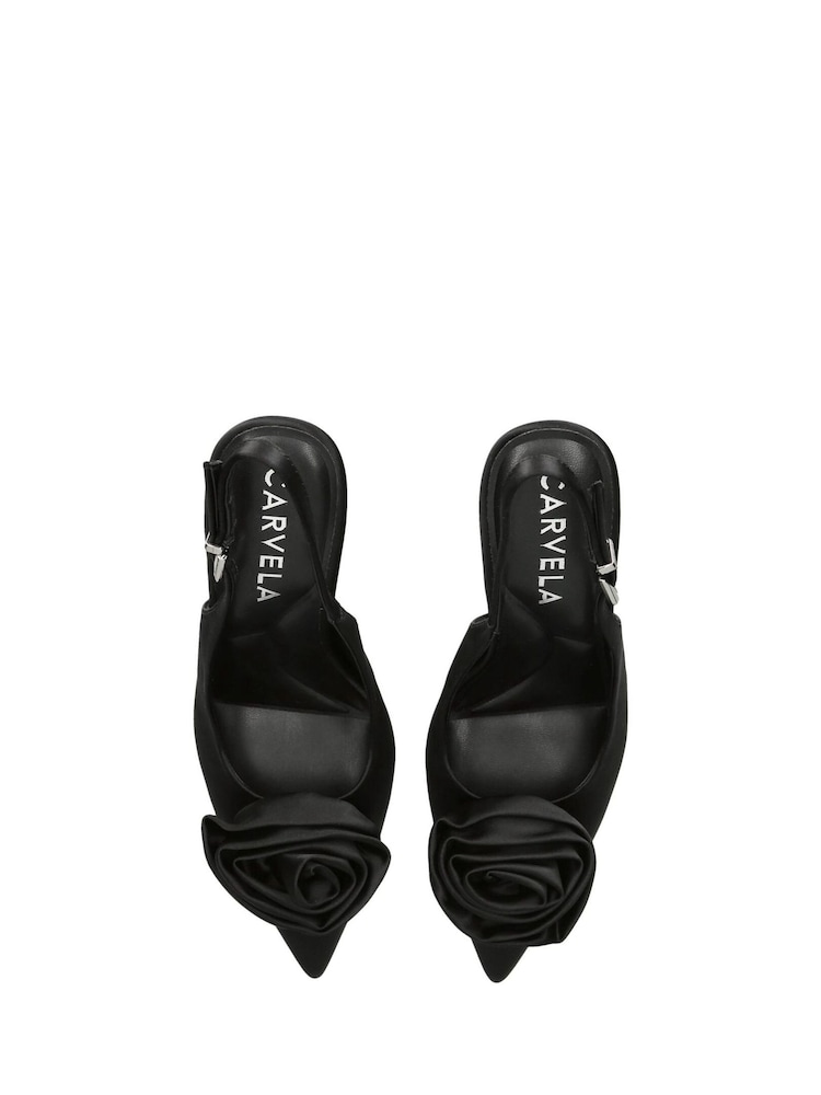Carvela Corsage Sling Court 100 Black Shoes - Image 2 of 5