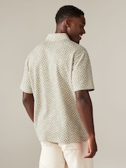 Neutral Geo Relaxed Fit Zip Neck Polo Shirt - Image 2 of 7