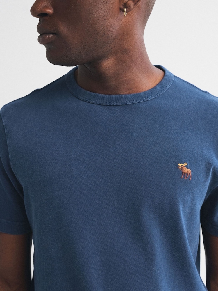 Abercrombie & Fitch Blue Washed Icon T-Shirt - Image 2 of 6