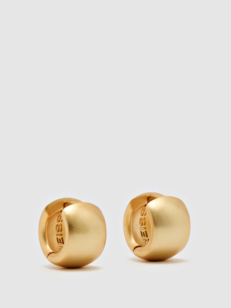 Reiss Gold Tone Porsha Polished Hinged Huggie Earrings - Image 2 of 4 Reiss Gold Tone Porsha Polished Hinged Huggie Earrings - Image 2 of 4