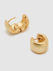 Reiss Gold Tone Porsha Polished Hinged Huggie Earrings - Image 3 of 4