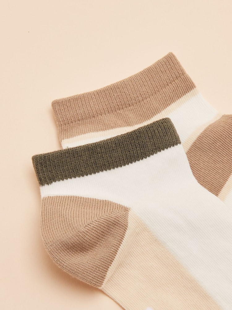 Joules Men's Rilla Brown Pack of Two Trainer Socks - Image 2 of 5
