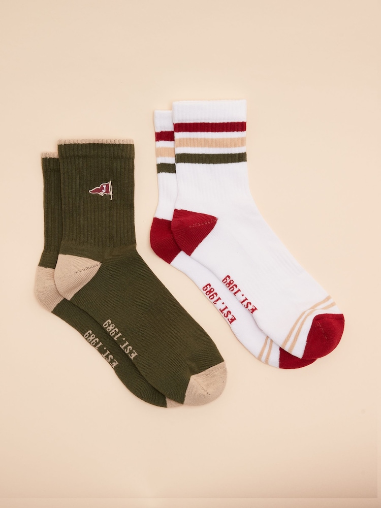 Khakigrün - Joules Men's Volley Pack of Two Tennis Socks - Bild 1 von 5 Khakigrün - Joules Men's Volley Pack of Two Tennis Socks - Bild 1 von 5