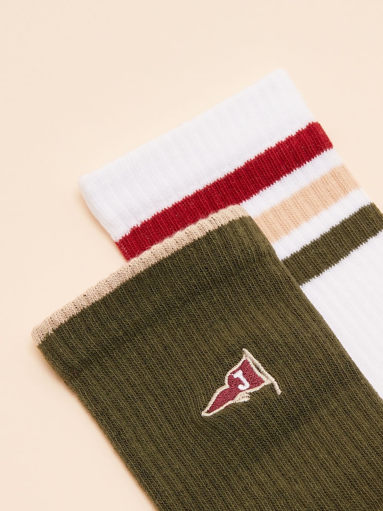 Khakigrün - Joules Men's Volley Pack of Two Tennis Socks - Bild 2 von 5 Khakigrün - Joules Men's Volley Pack of Two Tennis Socks - Bild 2 von 5