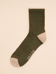 Joules Men's Volley Khaki Green Pack of Two Tennis Socks - Image 3 of 5