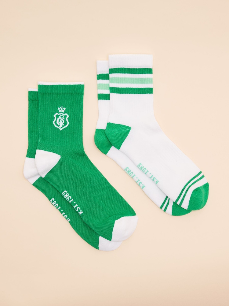 Grün - Joules Men's Volley Pack of Two Tennis Socks - Bild 1 von 5 Grün - Joules Men's Volley Pack of Two Tennis Socks - Bild 1 von 5
