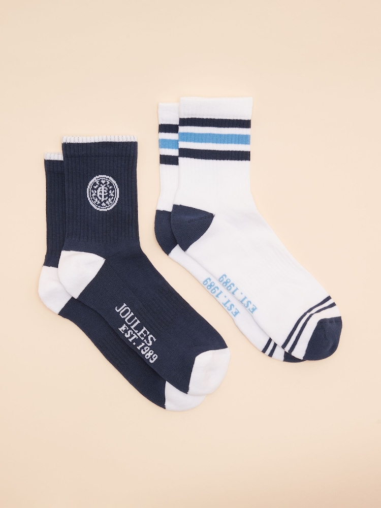 Marineblau - Joules Men's Volley Pack of Two Tennis Socks - Bild 1 von 5 Marineblau - Joules Men's Volley Pack of Two Tennis Socks - Bild 1 von 5