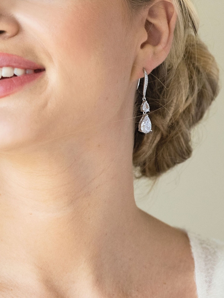 Ivory & Co Silver Plated Detroit Crystal Earrings - Image 2 of 4