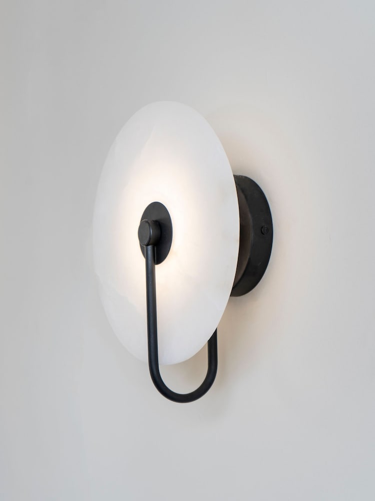 Libra Interiors Brown Barkway Marble LED Wall Light - Image 1 of 6